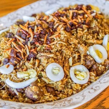 biryani rice on a platter