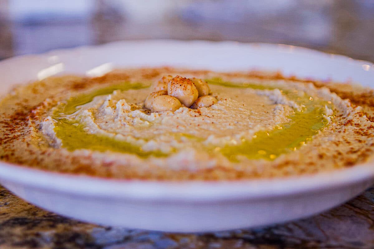 hummus in a plate