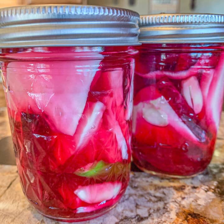 pickled turnips in jars