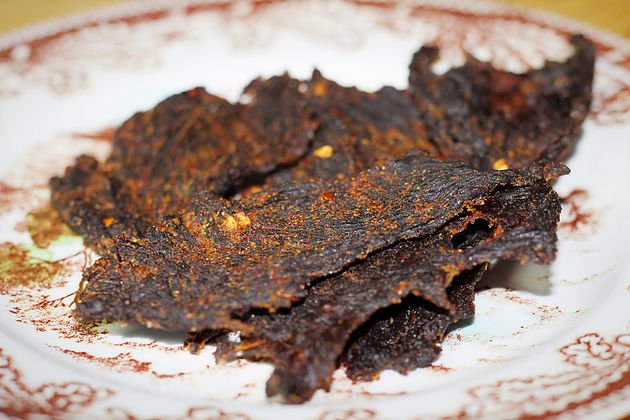 Jerky on a plate