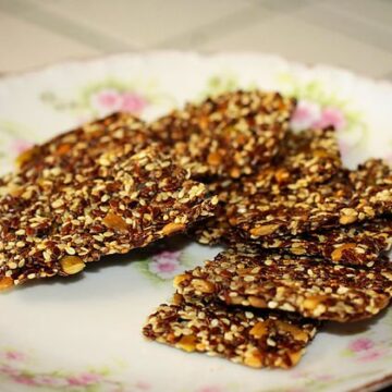 seed crackers in a plate