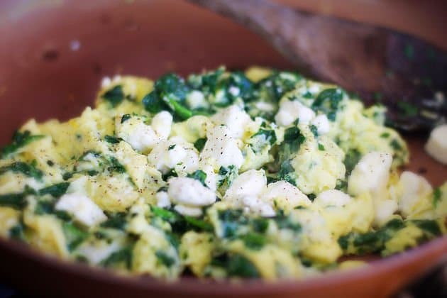 Spinach and Eggs with feta