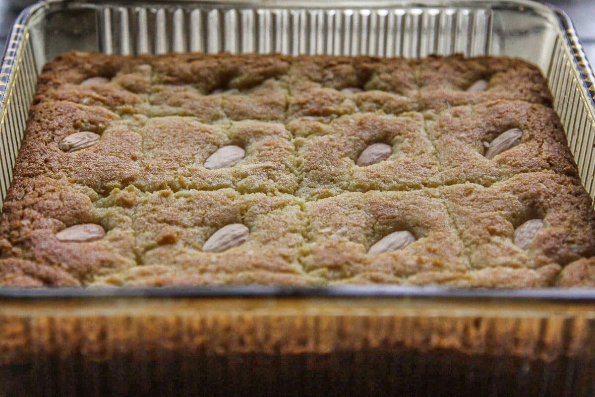 baked basbousa cake