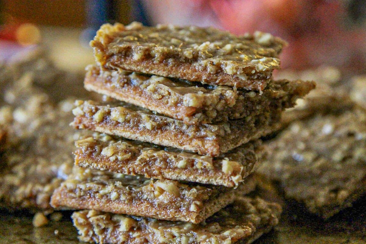 toffee bars stacked