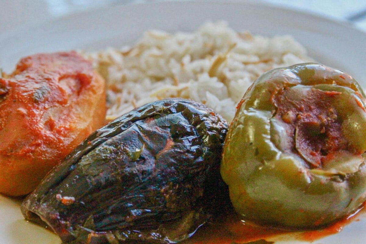 stuffed vegetables and rice