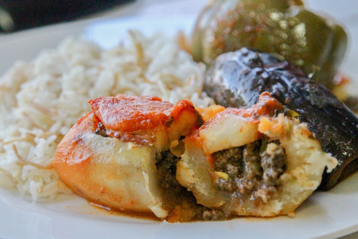 stuffed vegetables and rice