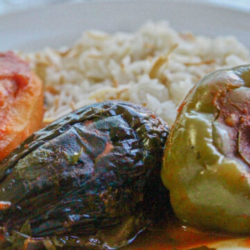 stuffed vegetables and rice