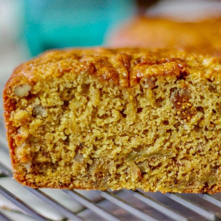 a slice of fig bread