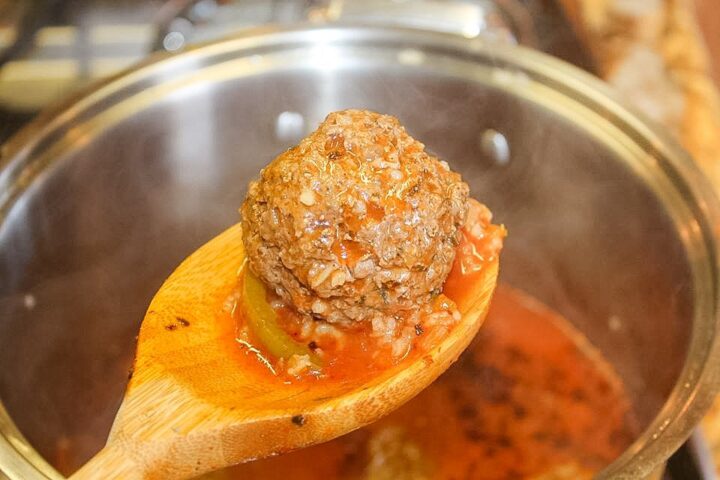 chapter (meatball soup) being served 