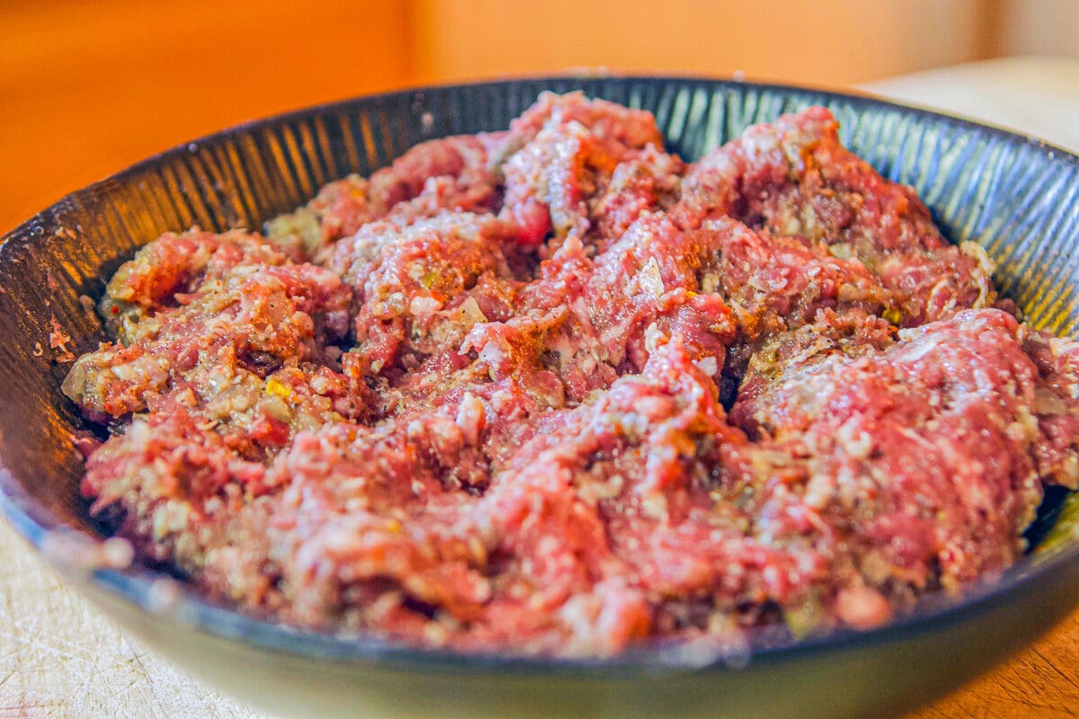 raw meat in a bowl