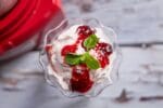 ice cream in a cup with topping