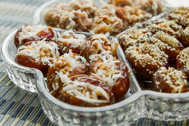 a plate with stuffed dates