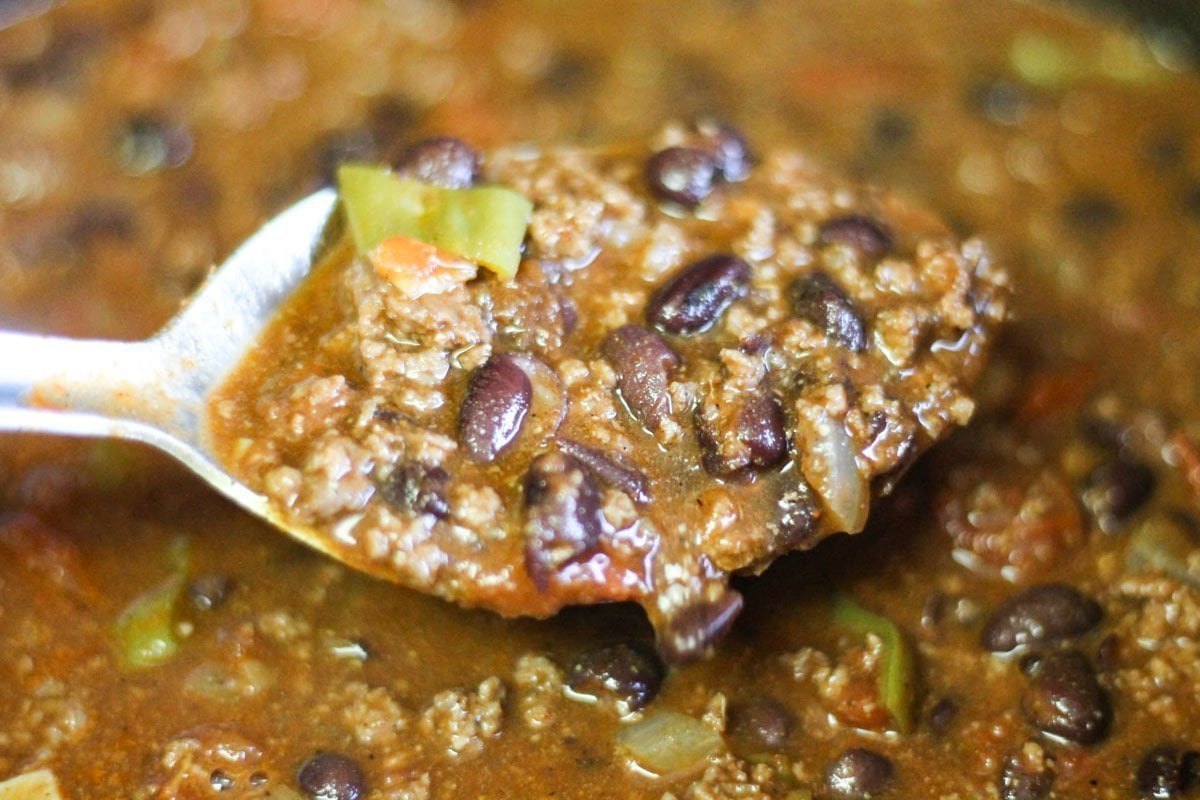 bison chili being served up