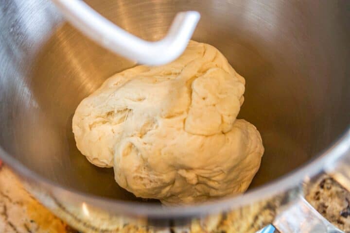 mixing bowl with dough inside