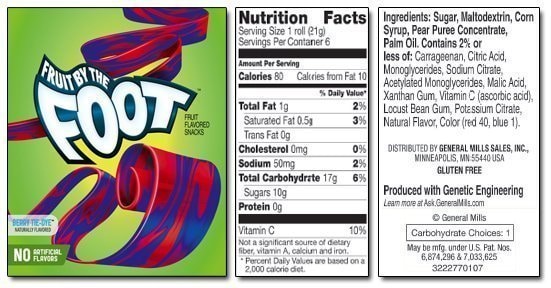 fruit by the foot label