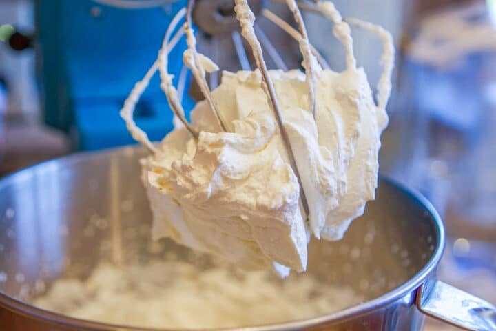 whipped cream stuck in whisk