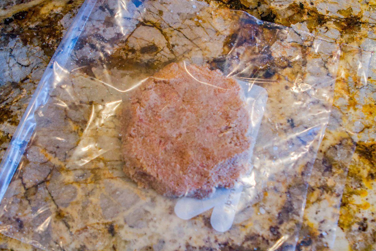 kubba paste in plastic bag
