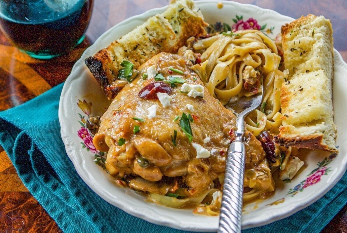 marry me chicken over pasta (survival food recipes)