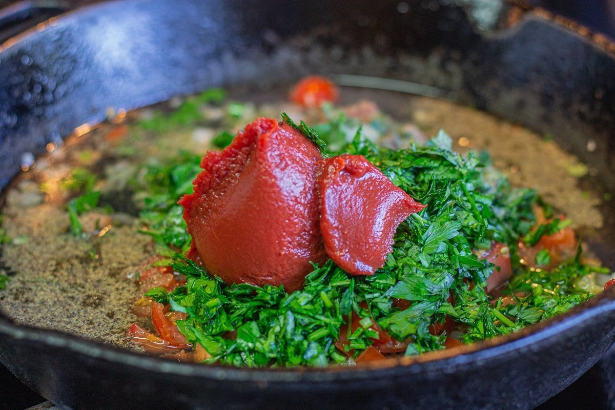 sauce ingredients in a pan