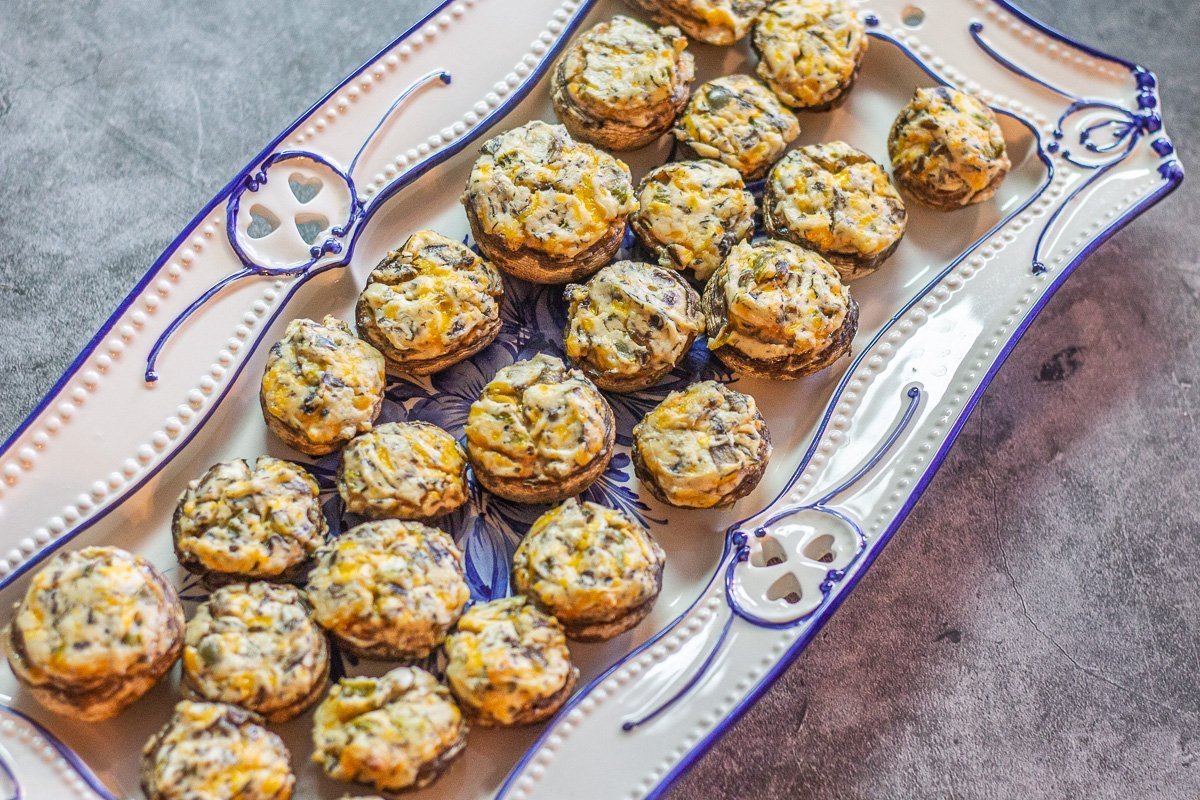 stuffed mushrooms on a plate