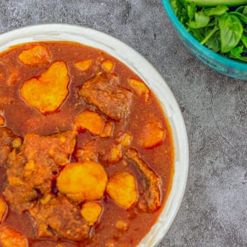 potato stew with herbs on the side