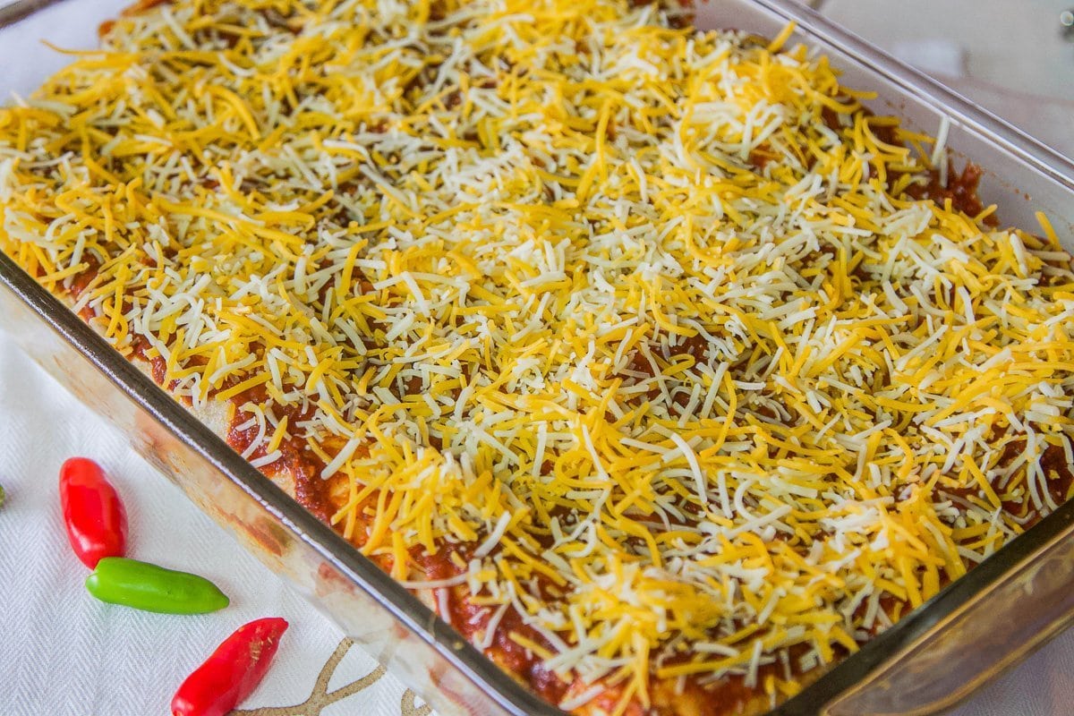 unbaked pulled pork enchiladas