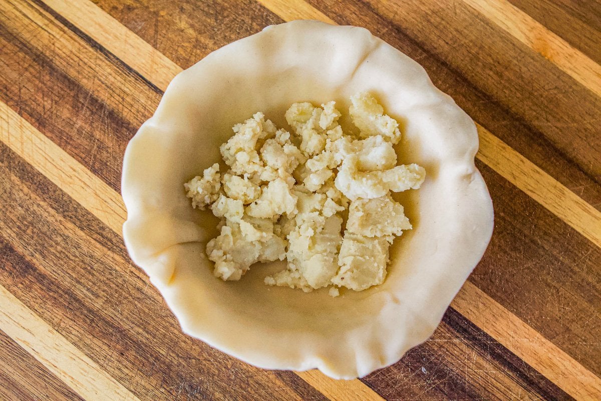 mini pie layered with mashed potatoes
