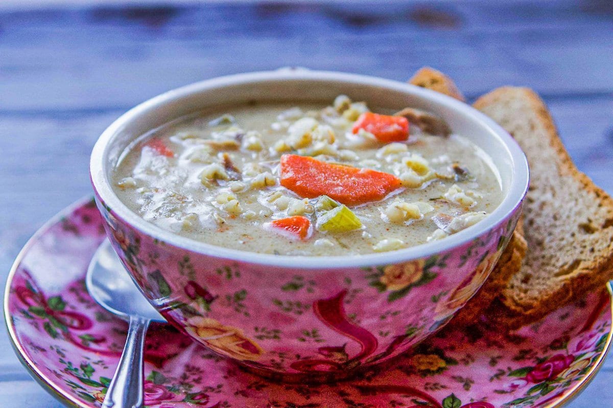 Creamy Turkey Soup Recipe (made with Thanksgiving leftover turkey)