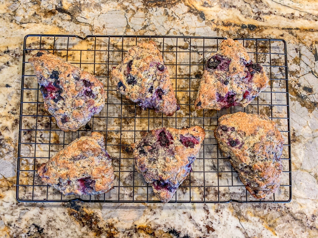 6 scones on a cooling rack