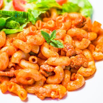 macaroni and salad on a plate