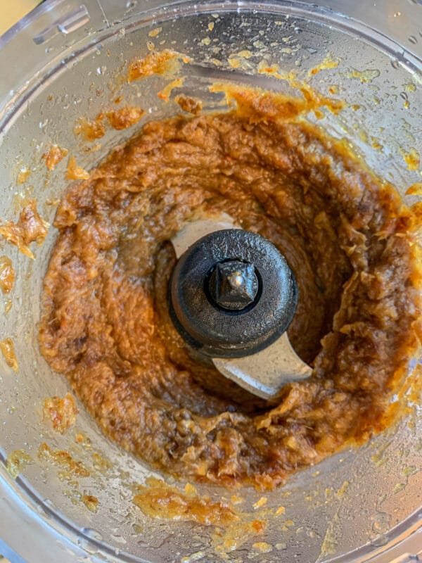 fruit paste in a blended in a food processor