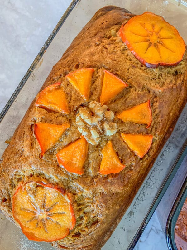 decorated persimmon bread