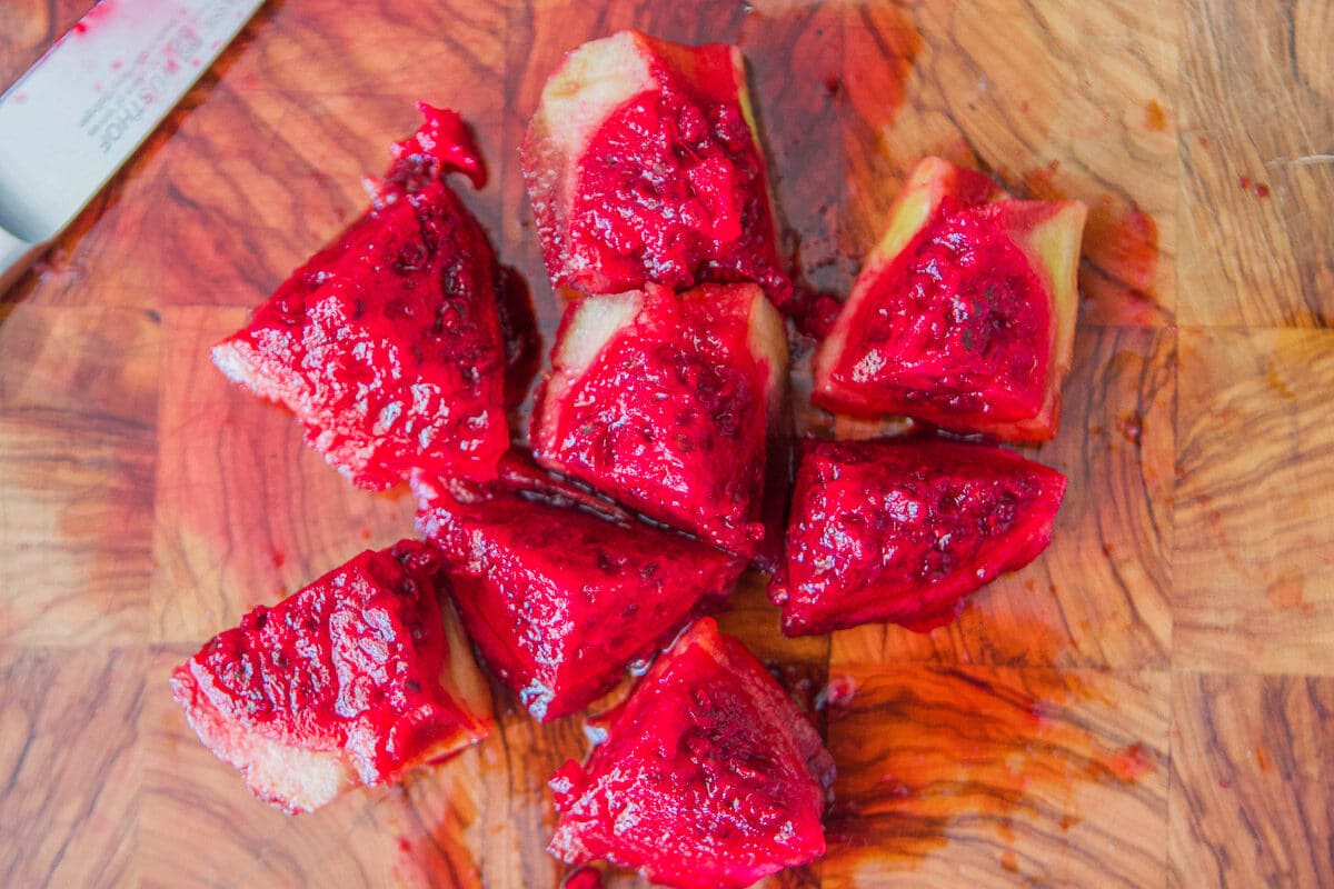 chopped prickly pears