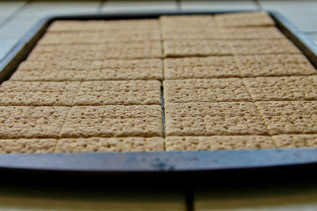 graham crackers on a tray