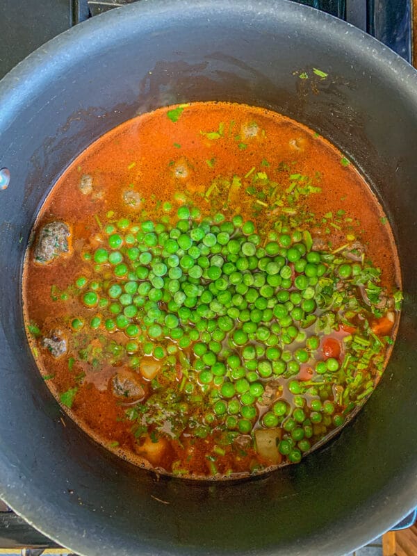 Ras Asfour stew in a pot