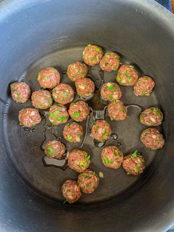 meatballs in a pot