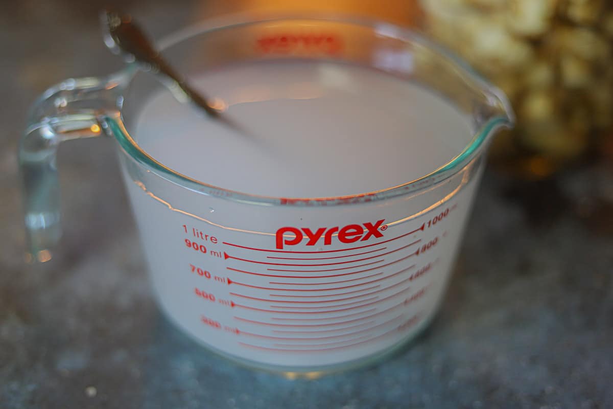 brine in measuring cup