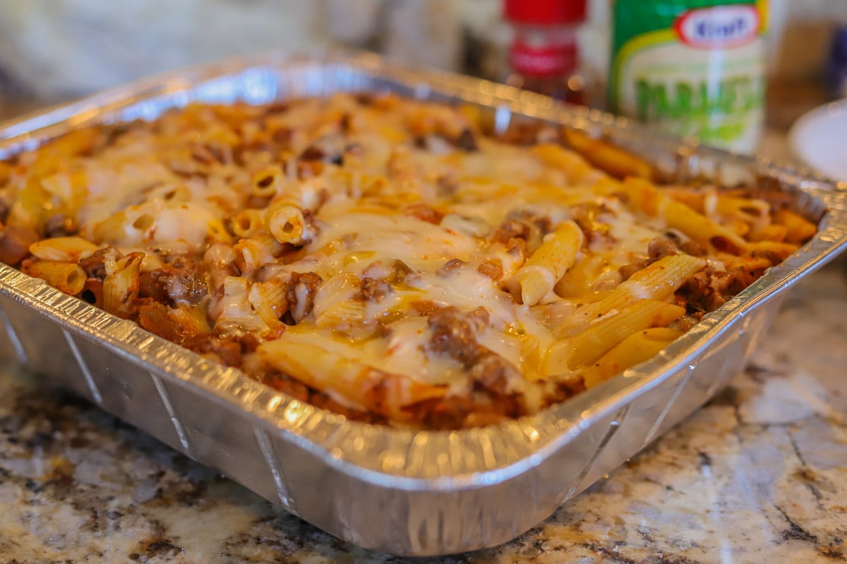 Baked Penne Pasta with Meat Sauce | Hilda's Kitchen Blog