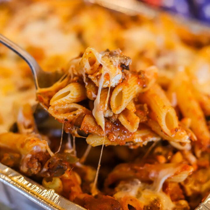 Baked Penne Pasta with Meat Sauce | Hilda's Kitchen Blog