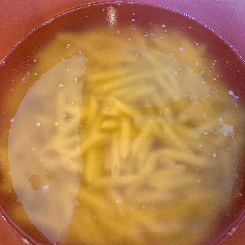 pasta in a pot of water