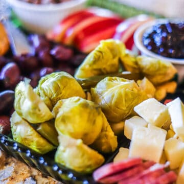 Pickled Brussel Sprouts on a charcuterie board