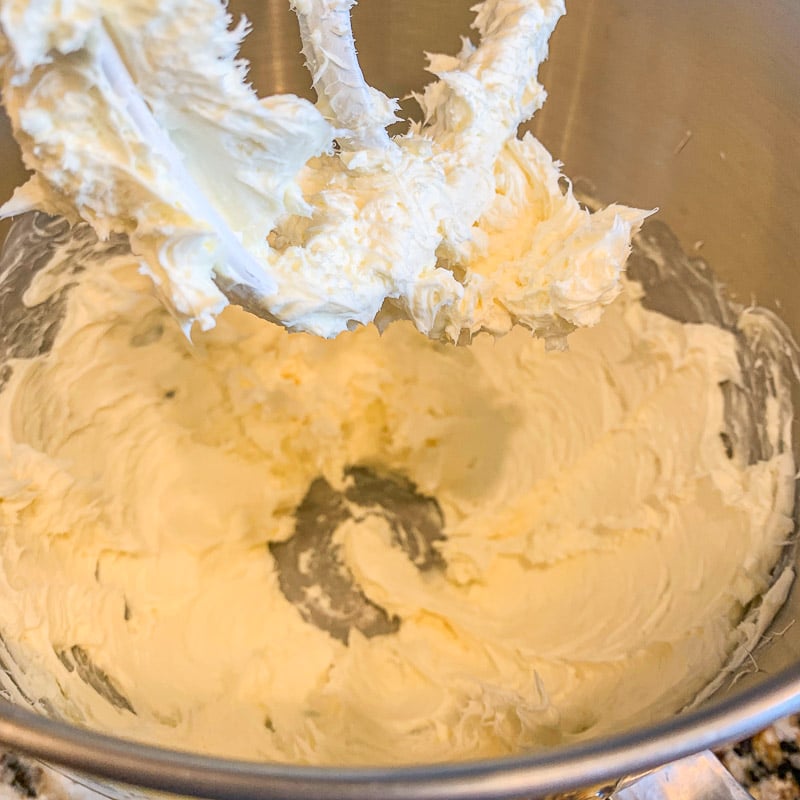 cream cheese frosting on a beater