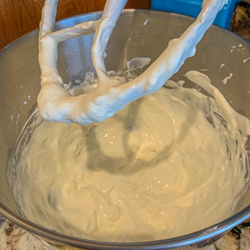 mixer with cream cheese and sour cream 