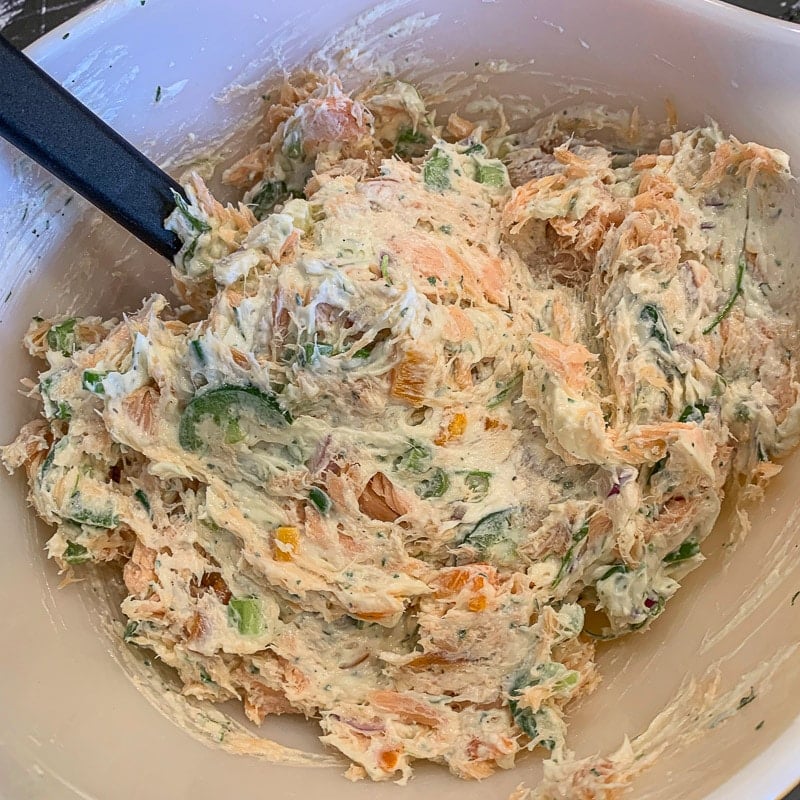 smoked salmon dip in a bowl
