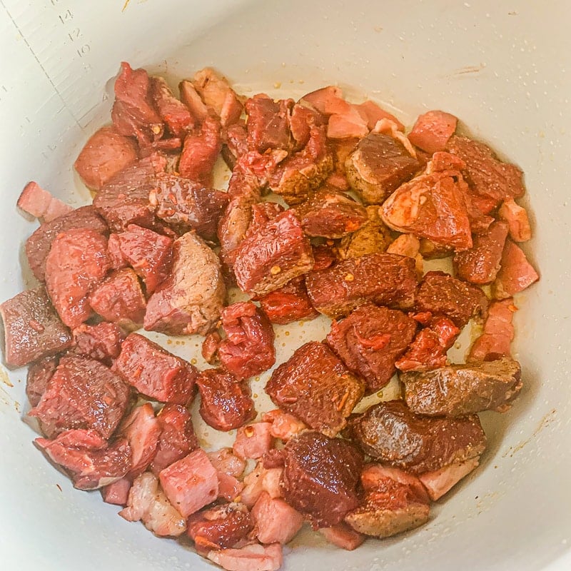 stew meat  n the bottom of an instant pot