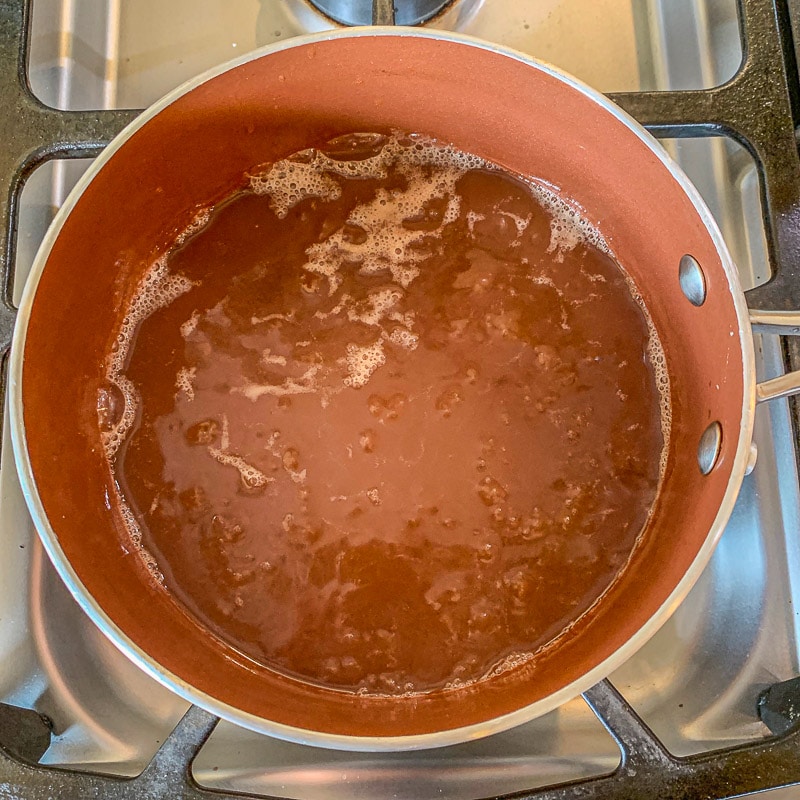 syrup cooking in a pot