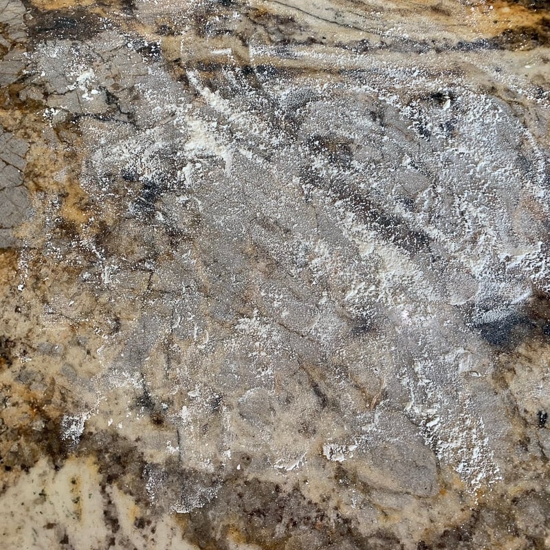 floured on a marble counter