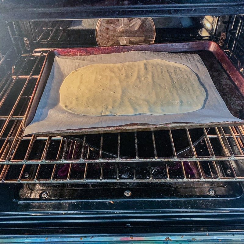 lavash bread on a cookie sheet