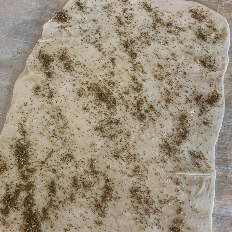 lavash coperto di zaatar