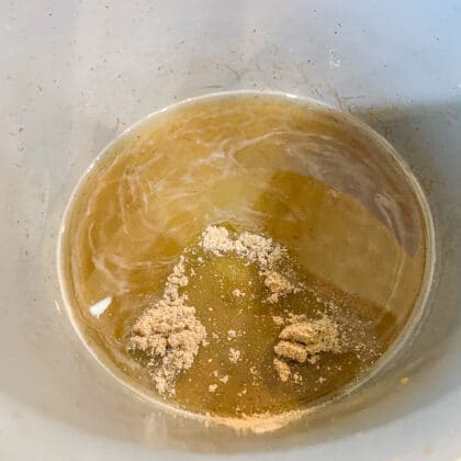 honey and spices in a small saucepan